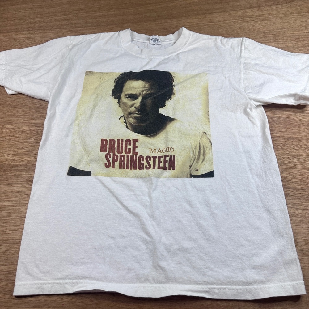 Bruce Springsteen Magic Tour Band T Shirt White Graphic Tee Medium 2007